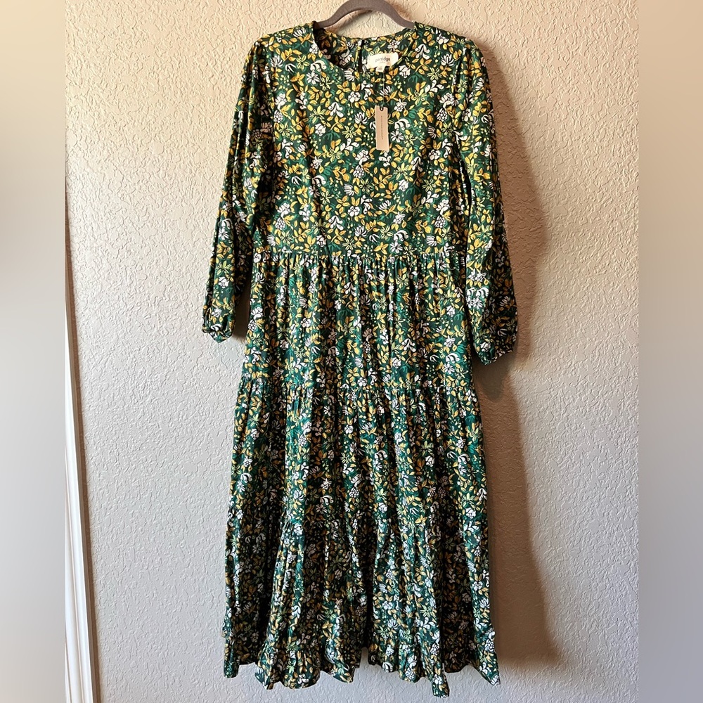 Anthropologie floral tiered Maxi Dress